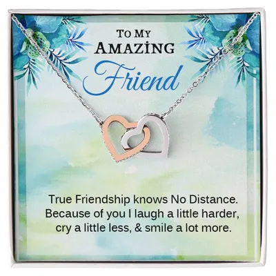 Gift For True Friend - Interlock Heart Necklace Interlocking Hearts Necklace