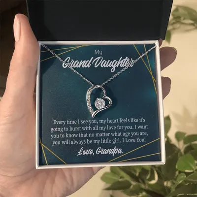 Every Time Grandpa Sees You Forever Love Pendant Necklace