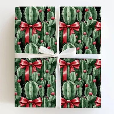 Prickly Noel - Gift Wrap for Christmas, Holidays Wrapping Paper, Christmas Wrapping Paper