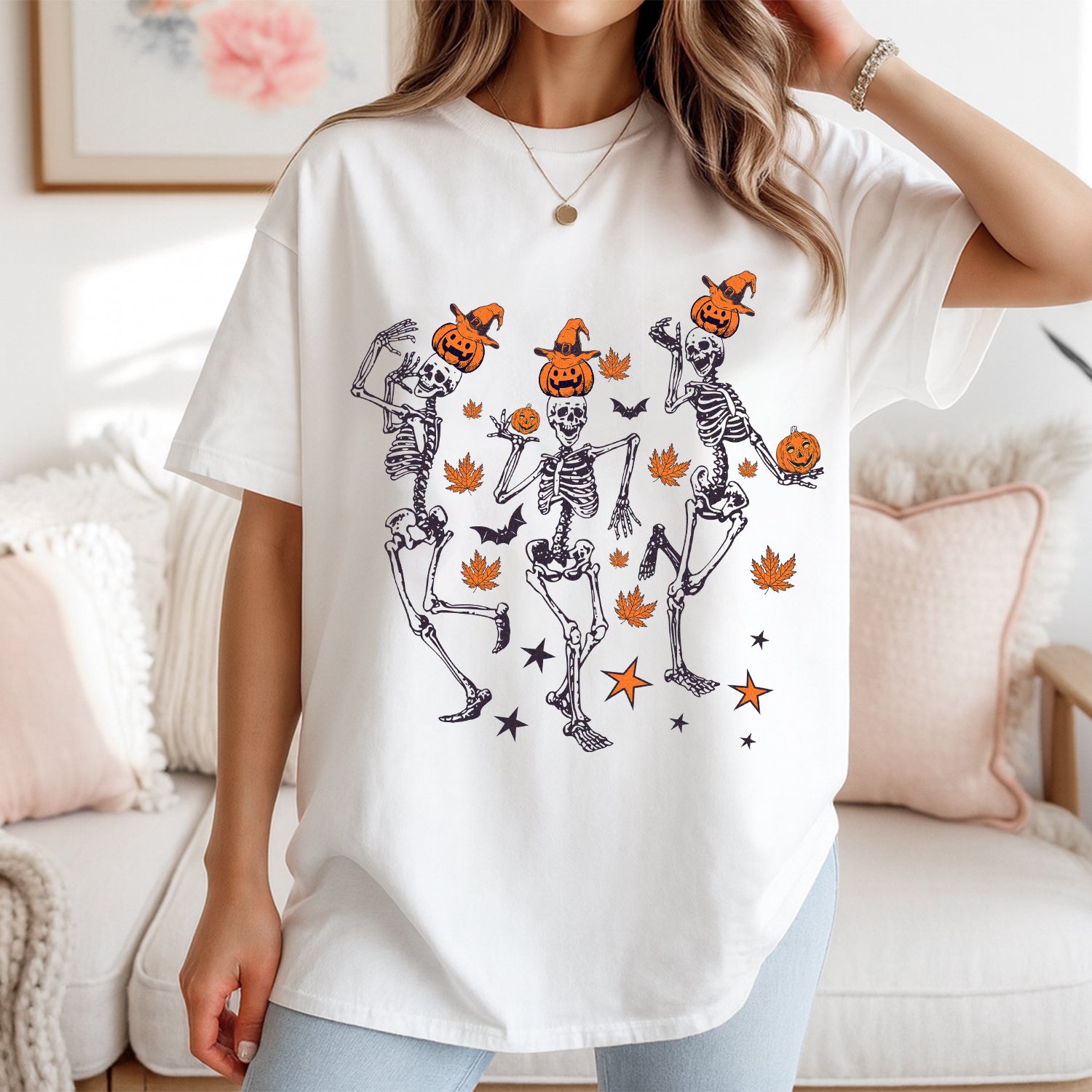 Pumpkin Skeleton Halloween - Spooky Graphic T-Shirt