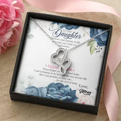 To My Daughter -  6 Double Hearts Necklace