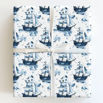 Stormy Seas - Gift Wrap for Christmas, Holidays Wrapping Paper, Christmas Wrapping Paper