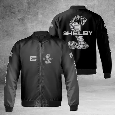 Shelby Cobra Bomber Jacket, Mustang Gt500 Car Club Gear, Classic American Muscle, Full-Zip, Motorsport, Us Bomber Jacket