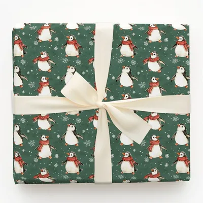 Waddle of Joy - Gift Wrap for Christmas, Holidays Wrapping Paper, Christmas Wrapping Paper