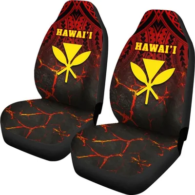 Hawaii Kanaka Front Car Seat Cover Universal Fit Polynesian Eruption Style