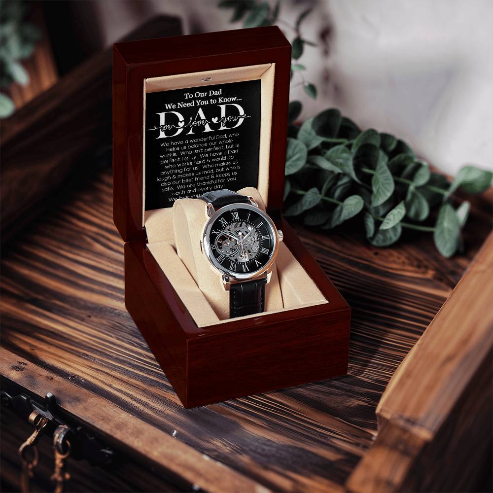 Watch For Dad We Love You Dad We Need You To Know Heartfelt Openwork Skeleton Luxury Watch From The Kids Openwork Watch