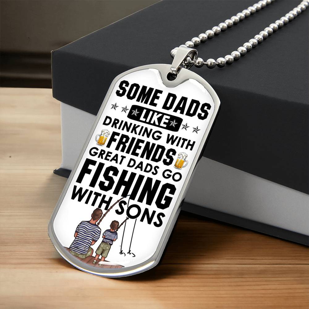 Fisher Dad - Necklace - Father's Day Gift - Army Tag Necklace, Dog Tag