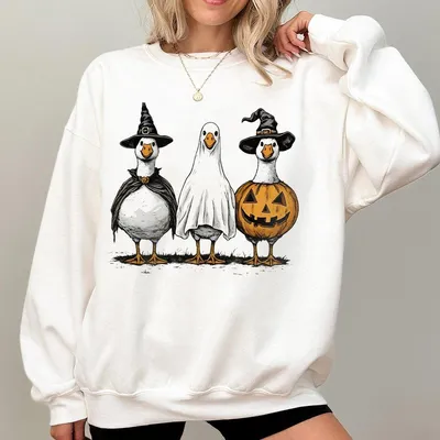 Goose Halloween Comfort Colors Sweatshirt – Retro Ghost Pumpkin Witch Pullover
