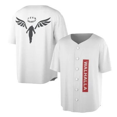 Baseball Jersey, Team Walhalla Graphic Baseball Jersey, Tokyo Revengers Gang Anime Baseball Jersey, White Red Manga