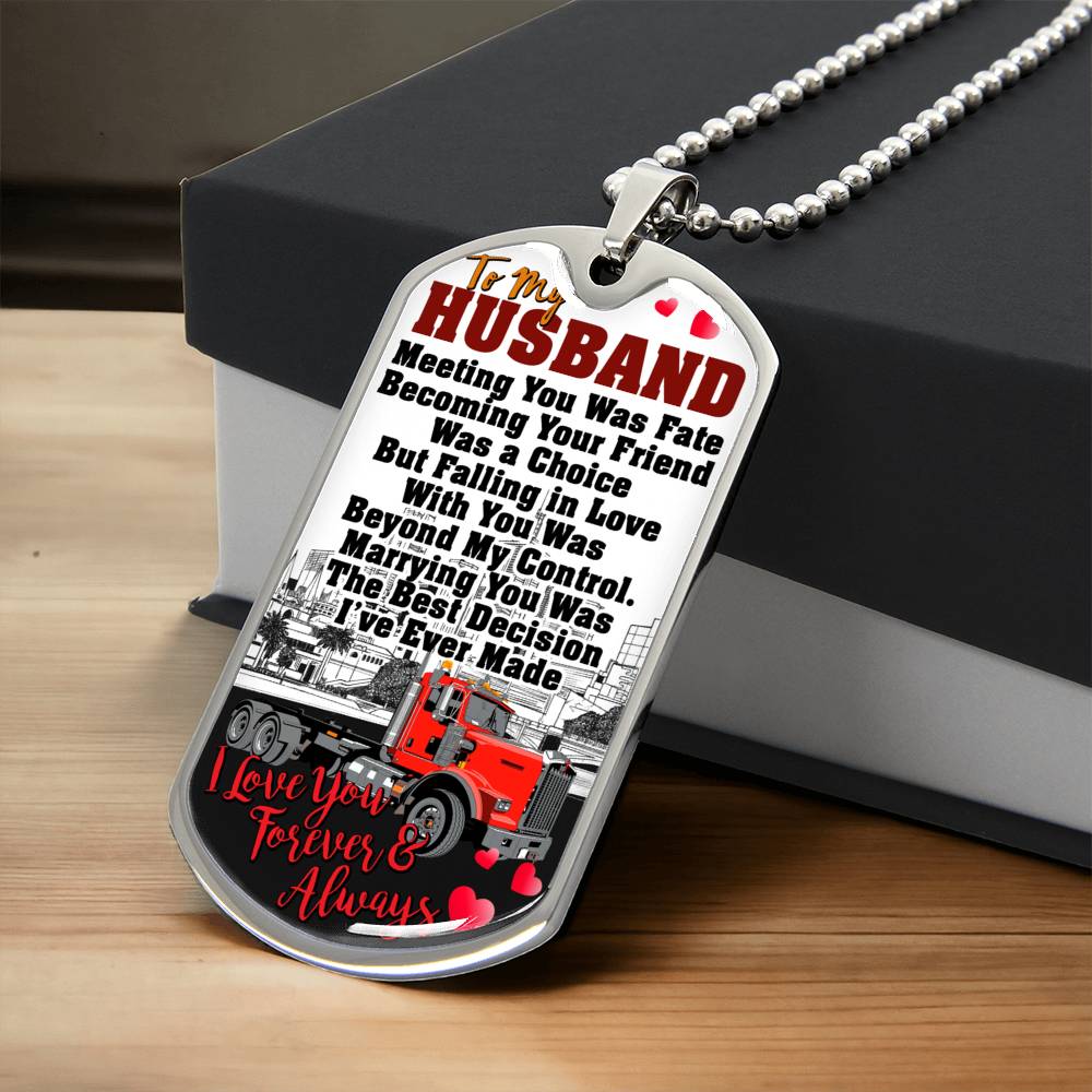 Gift For Trucker- Premium Dog Tag - Army Tag Necklace, Dog Tag