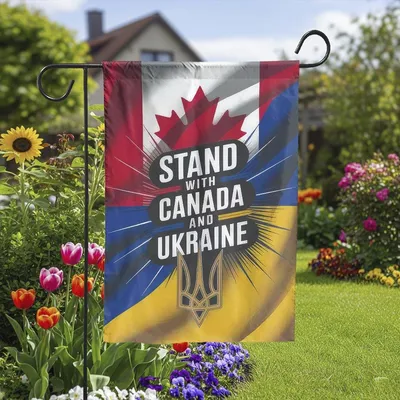 Stand With Canada And Ukraine Support Garden Flag Vertical Garden Flag