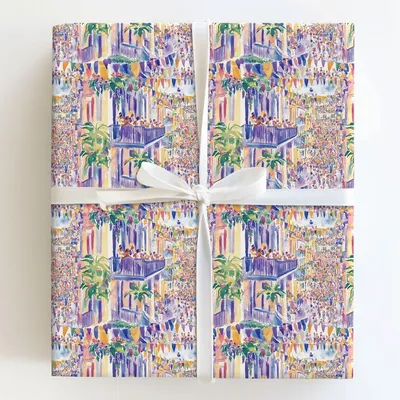 Balcony Bead Bash - Gift Wrap for Christmas, Holidays Wrapping Paper, Christmas Wrapping Paper