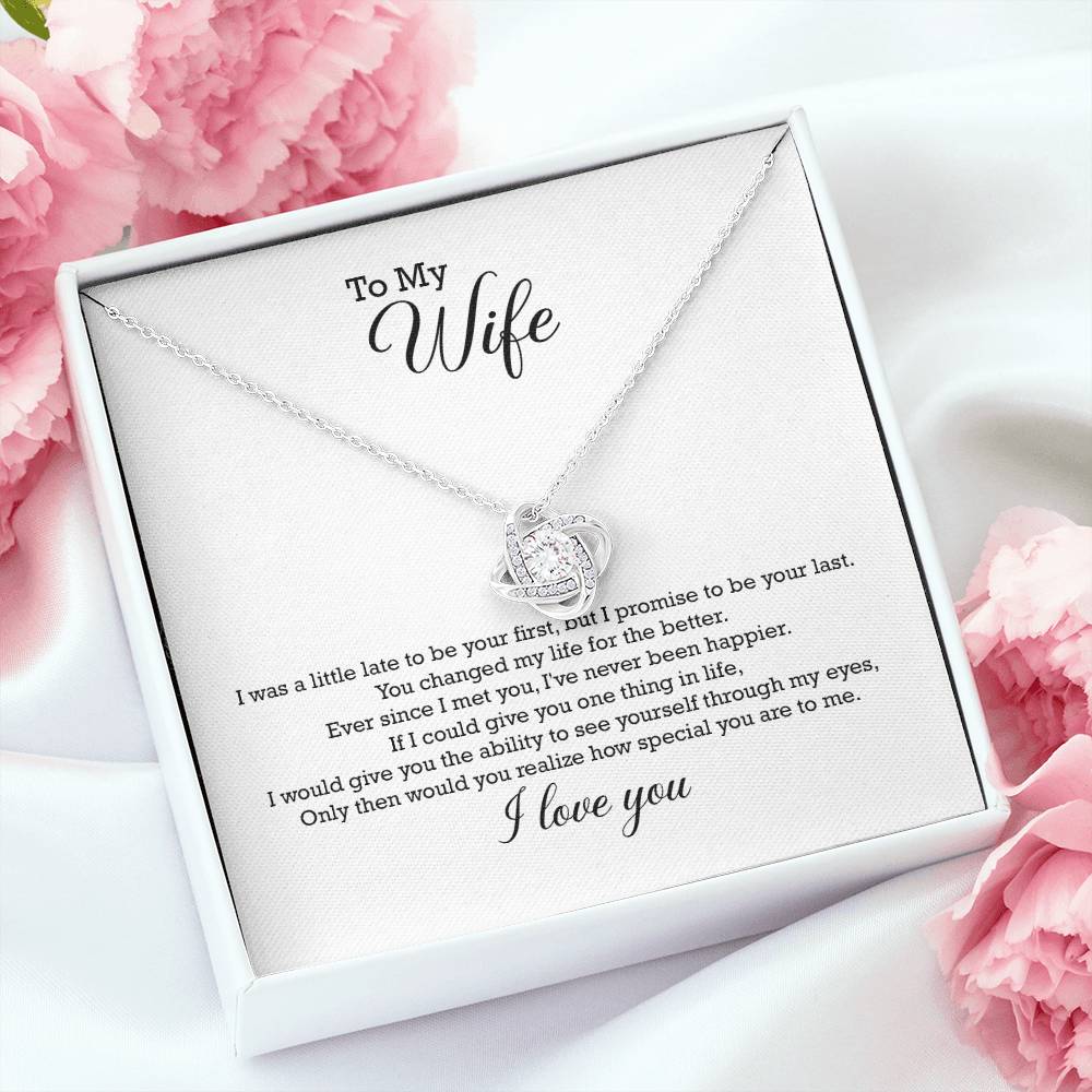 To My Wife - I Love You Necklace - Love Knot Necklace