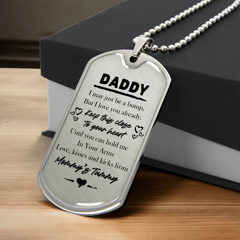 To My Daddy - Love Tag - Army Tag Necklace, Dog Tag