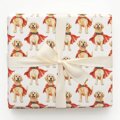 Super Retriever - Gift Wrap for Christmas, Holidays Wrapping Paper, Christmas Wrapping Paper