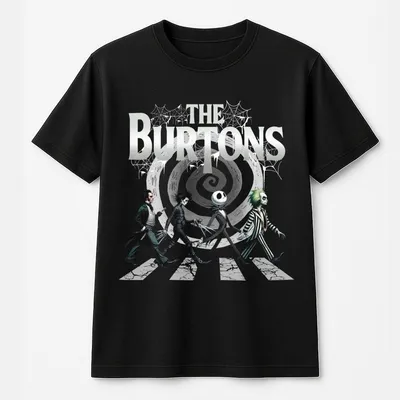 The Burtons - Dark Colors - Halloween Tim Burton Characters Unisex Softstyle T-Shirt