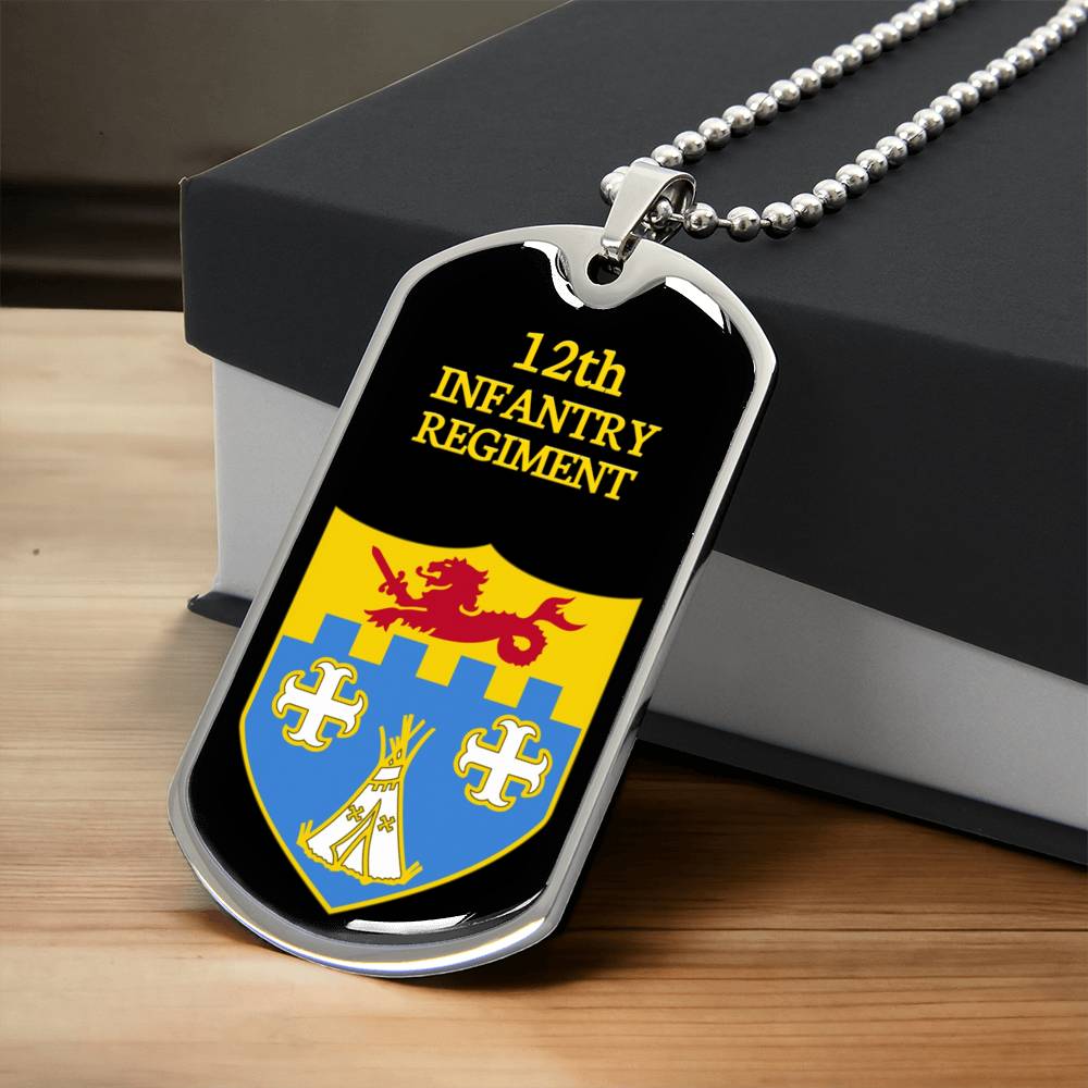 Awesome Dog Tag For 12Th Infantry Regiment - Army Tag Necklace, Dog Tag