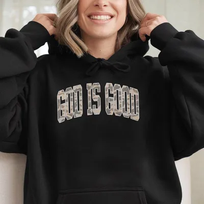 God Is Good Camo Christian Hoodie Aesthetic Jesus Lover  Teen Church Youth Group Faith Apparel Trendy Religion