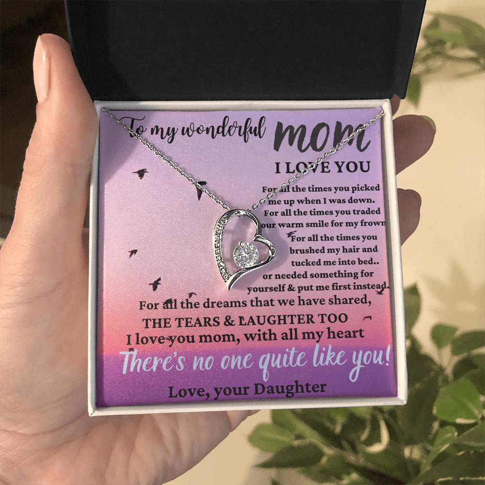 WONDERFUL MOM FOREVER LOVE NECKLACE - Gift For Mom From Daughter - Forever Love Necklace