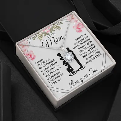 To My Mom Necklace, Gift for Mom from Son, Thank You Mom, Mother's Day Jewelry Gift, Mom Birthday Present