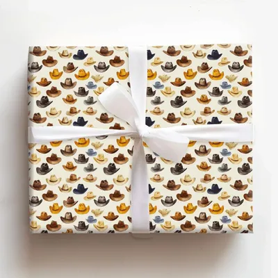 Beneath the Brim - Gift Wrap for Christmas, Holidays Wrapping Paper, Christmas Wrapping Paper