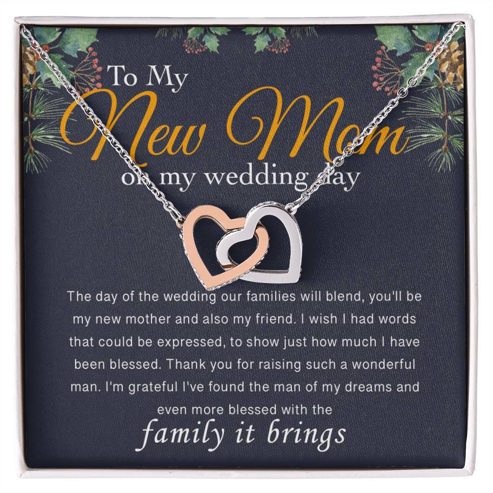 To My New Mom Interlocking Hearts Necklace