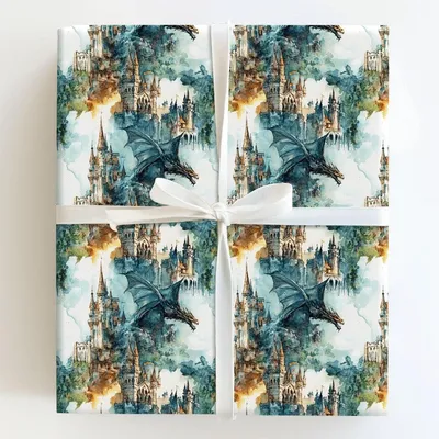 Dragon Advantage - Gift Wrap for Christmas, Holidays Wrapping Paper, Christmas Wrapping Paper