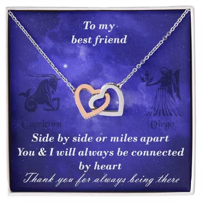 Capricorn To Virgo Best Friend Interlocked Hearts Necklace Interlocking Hearts Necklace