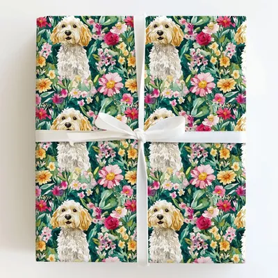 Blooming Doodle - Gift Wrap for Christmas, Holidays Wrapping Paper, Christmas Wrapping Paper