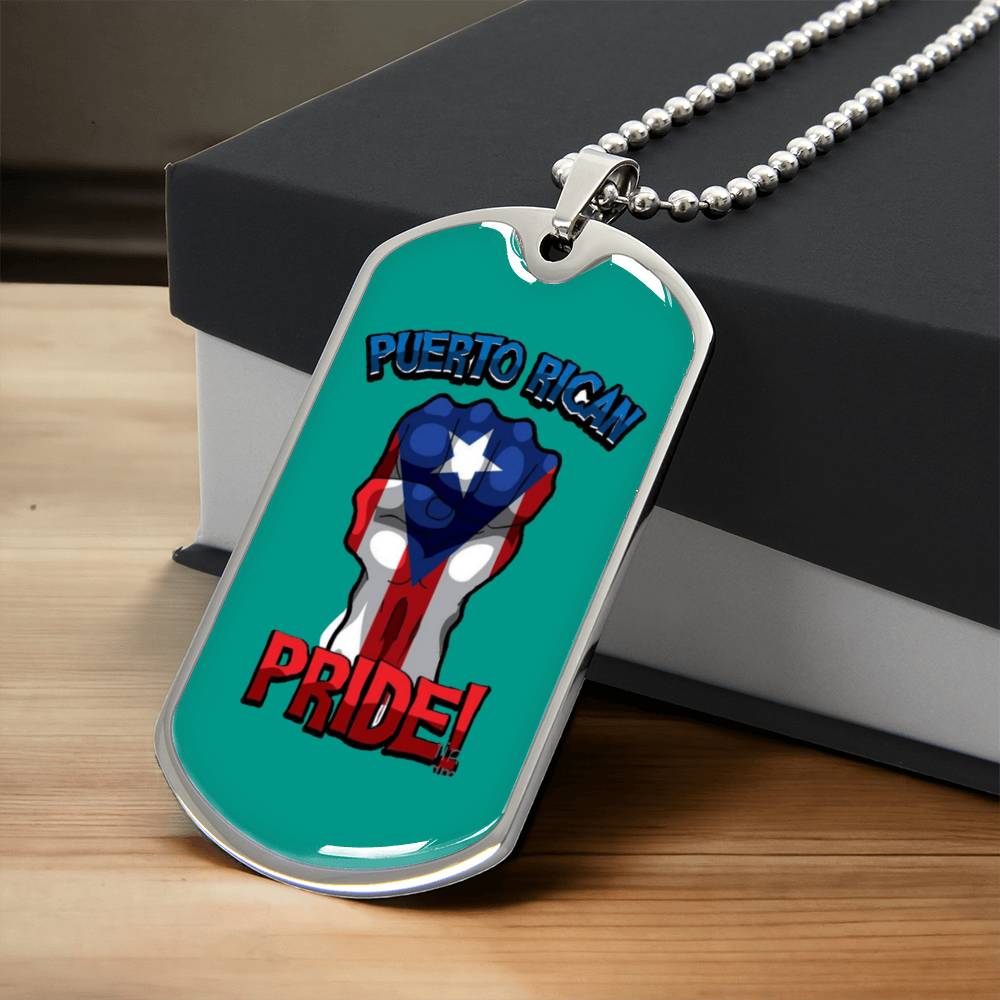 Puerto Rican Dog Tag - Army Tag Necklace, Dog Tag