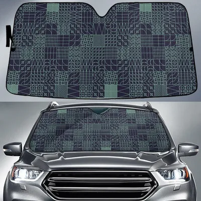 Tone Of Green Geometric Seamless Vector Style Car Sun Shades Cover Auto Windshield PrintSyde