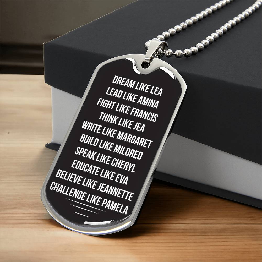 Dream Like Lea Glass Coating - Army Tag Necklace, Dog Tag