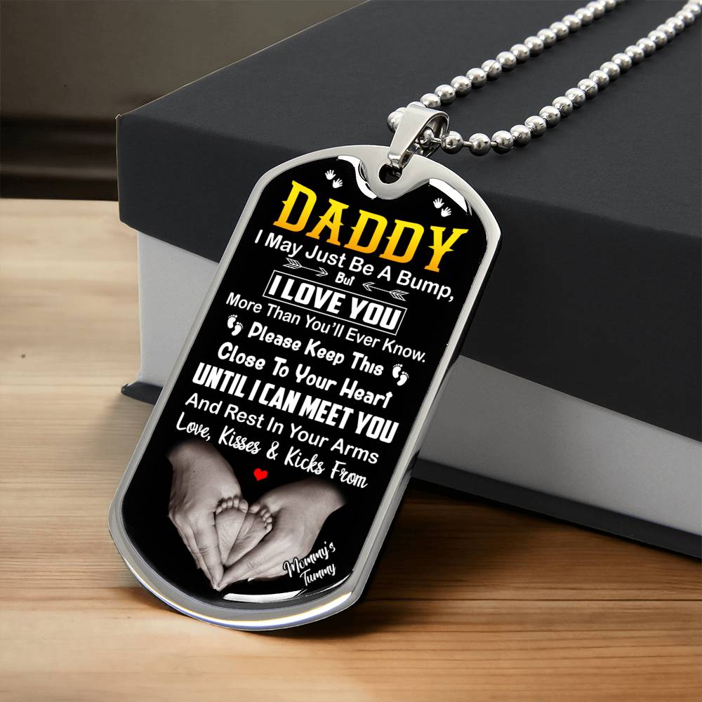 Gift For Daddy - New Dad Dog Tag Pendant - Army Tag Necklace, Dog Tag