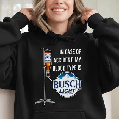 In Case Of Accident My Blood Type Is Busch Light Hoodie,Beer Lover,Funny Drinking Classic Hoodie For Men For Women
