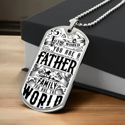 Father-Dog Tag Keepsake - Army Tag Necklace, Dog Tag