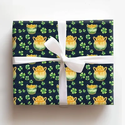Pot O Plenty - Gift Wrap for Christmas, Holidays Wrapping Paper, Christmas Wrapping Paper