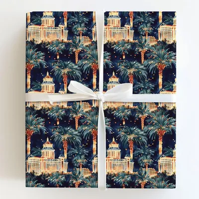 Festive Slots - Gift Wrap for Christmas, Holidays Wrapping Paper, Christmas Wrapping Paper