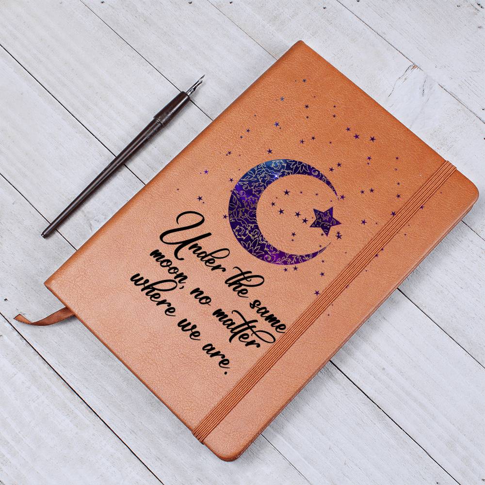 Leather Journal Under The Same Moon No Matter Where We Are - Graphic Journal