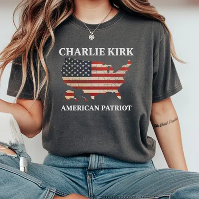 Charlie Kirk American Patriot T-Shirt Pro Freedom Conservative Top  Made In Usa