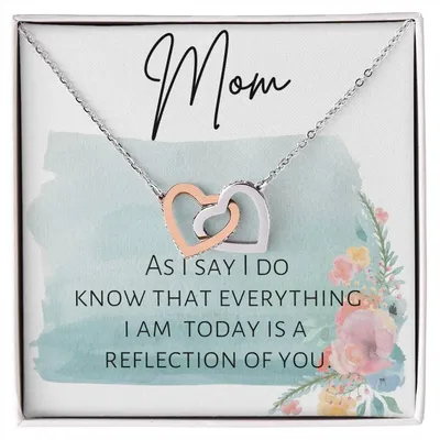 Mom Gift Necklace Mother Of The Bride Gift Gift To Mom From Bride Necklace Interlocking Hearts Necklace