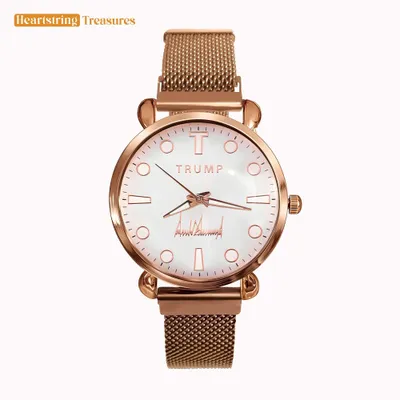 TRUMP Watch 2025 Luxury Gold – Rose-Tinted White Dial – Gold Watch for Women