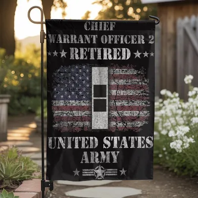 Chief Warrant Officer 2 Cw2 Retired Army Vertical Garden Flag