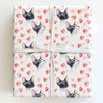 Cornish Rex Valentine - Gift Wrap for Christmas, Holidays Wrapping Paper, Christmas Wrapping Paper