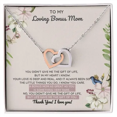 Bonus Mom Gift Of You Interlocking Heart Necklace Interlocking Hearts Necklace
