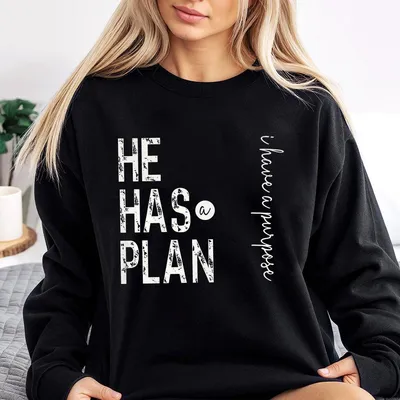 He Has A Plan I Have A Purpose Sweatshirt Christian Boho Vibes Sweatshirt Positivity Sweatshirt