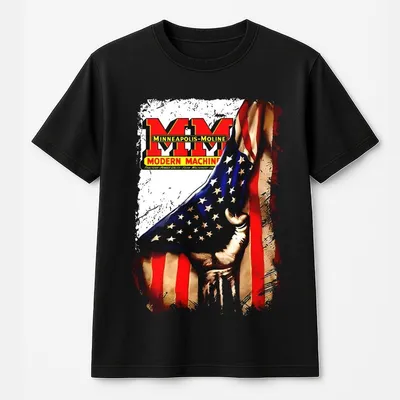 Minneapolis-Moline Us Flag T-Shirt Tractor And Machinery Producer Us Farmers, Graphic Graphic T-Shirt, Outfit For Farmers