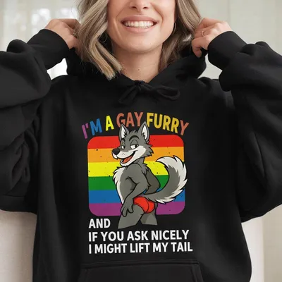 Gay Furry Pride Hoodie Funny Lgbtq Hoodie I M A Gay Furry Hoodie Rainbow Fox Furry Hoodie Cute Pride Gift For Furry Fans And