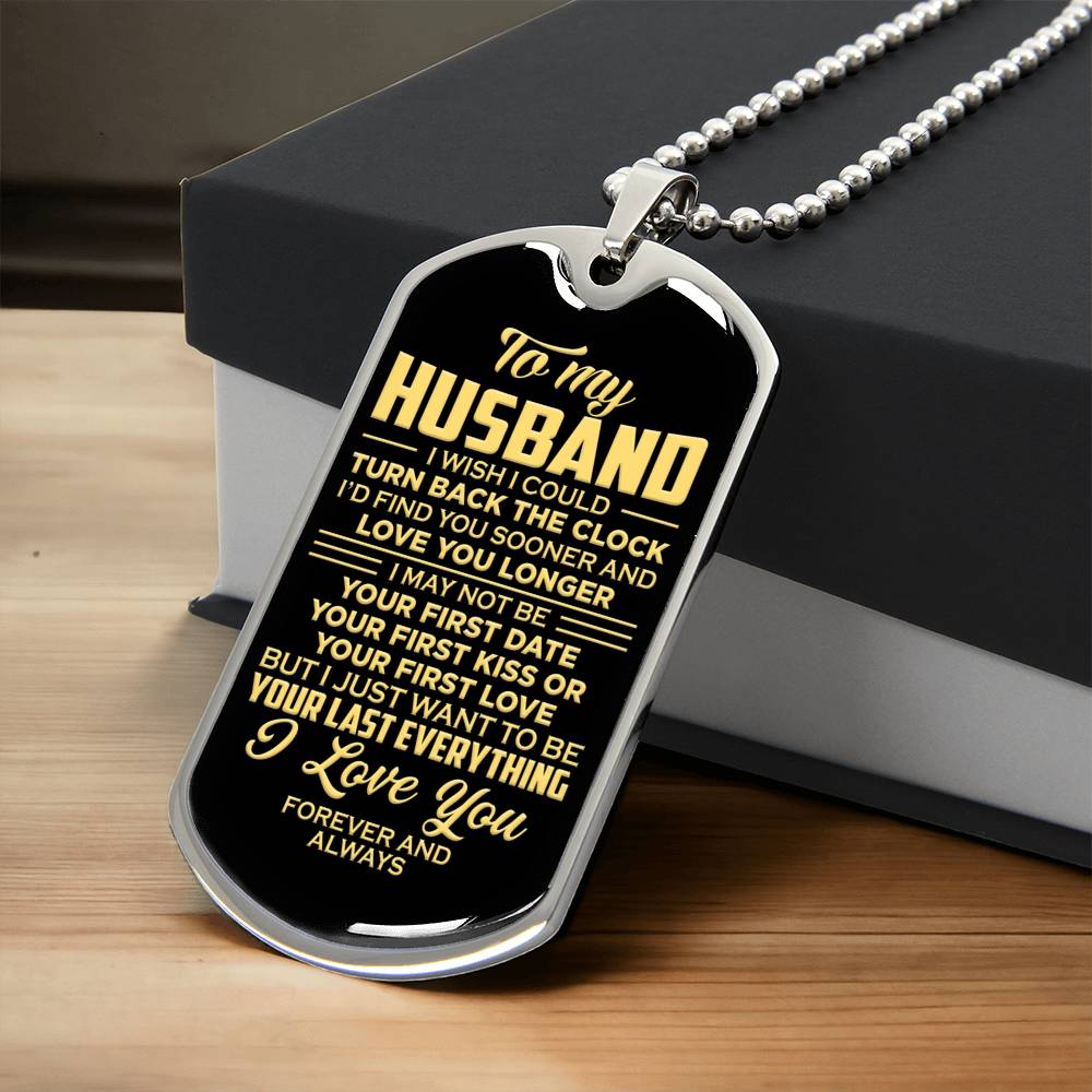 Gift For Husband - Husband Fathers Day Gift - Gift Form Wife - Husband Birthday Gift - Husband Necklace Gift - Army Tag Necklace, Dog Tag