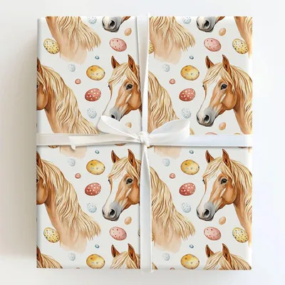 Easter Eggs with the Haflinger - Gift Wrap for Christmas, Holidays Wrapping Paper, Christmas Wrapping Paper