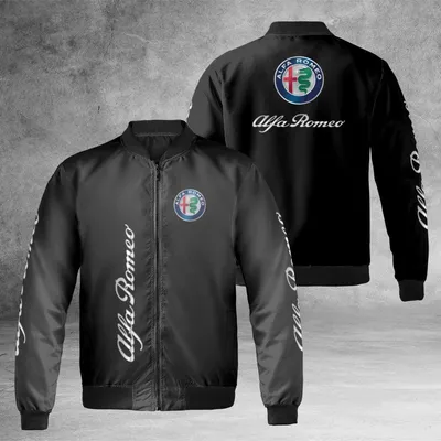 Alfa Romeo Logo Windproof Bomber Jacket, Essential Gear For Motorsports Fans, Perfect For Daily Driving And Casual Meetups Bomber Jacket